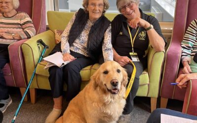 Therapy Dog, Maggie comes to visit for our Coffee Morning